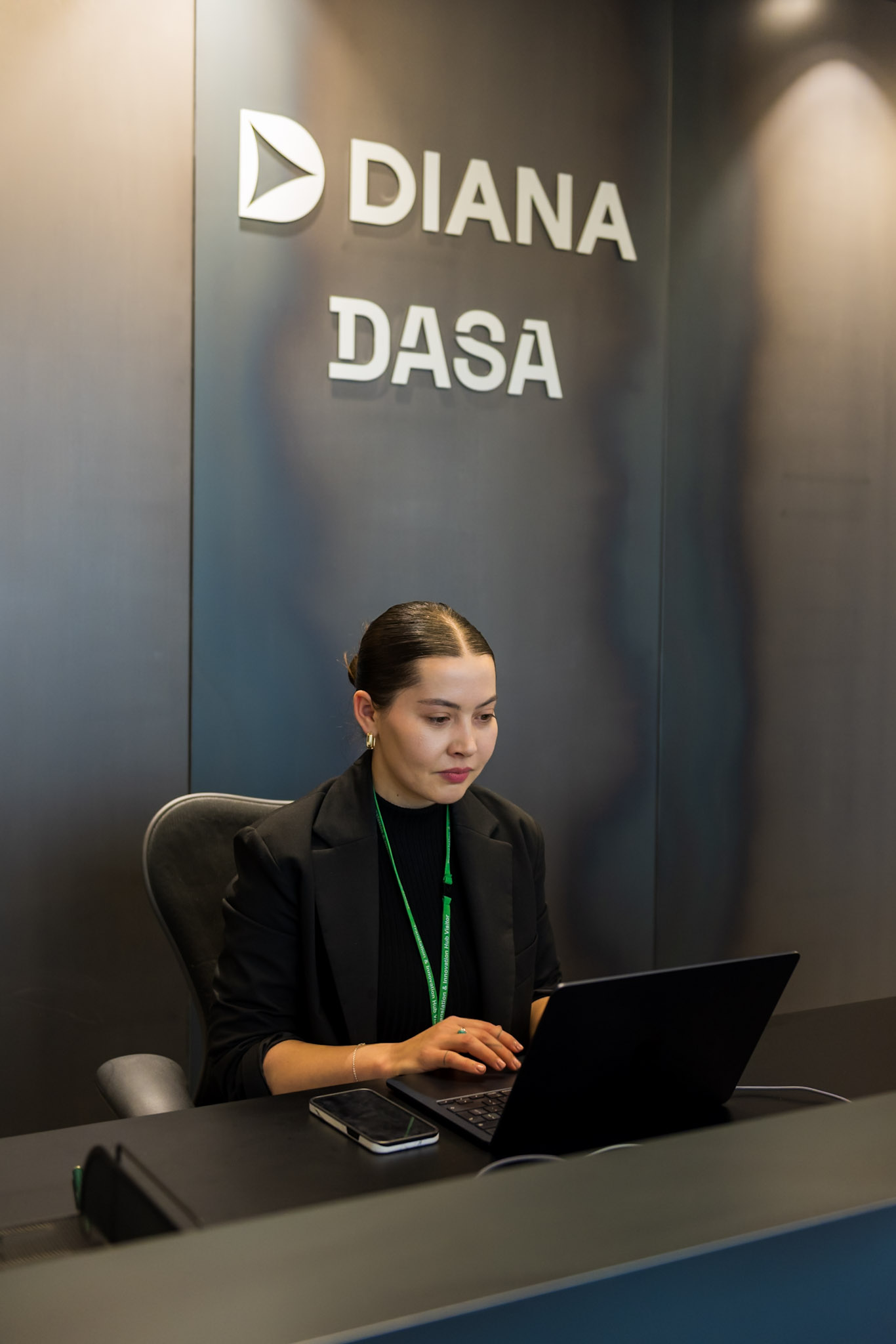 DIANA staff member working at reception