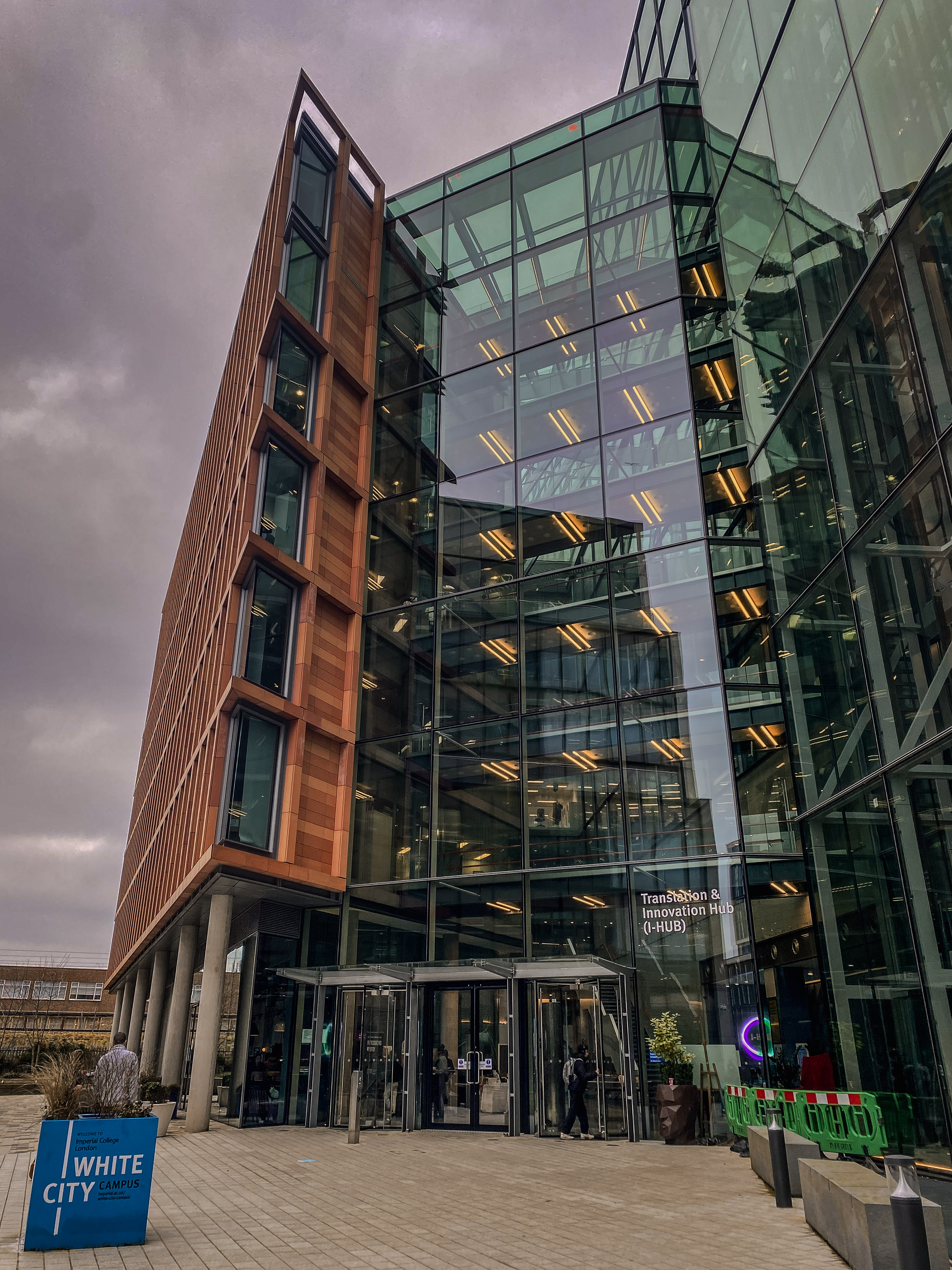 Exterior of the I-HUB building at White City Innovation District