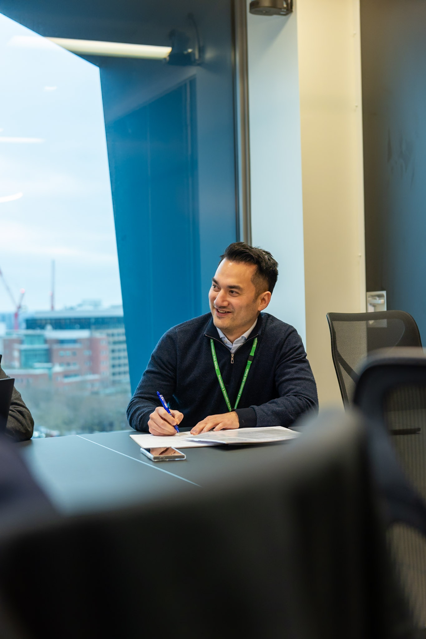 Participant in a meeting at the innovation hub
